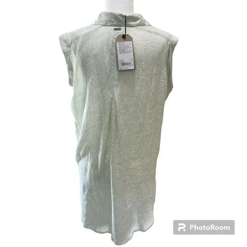 prAna Women's Anini Tunic Top Swim Coverup Celadon Misty Size Small
